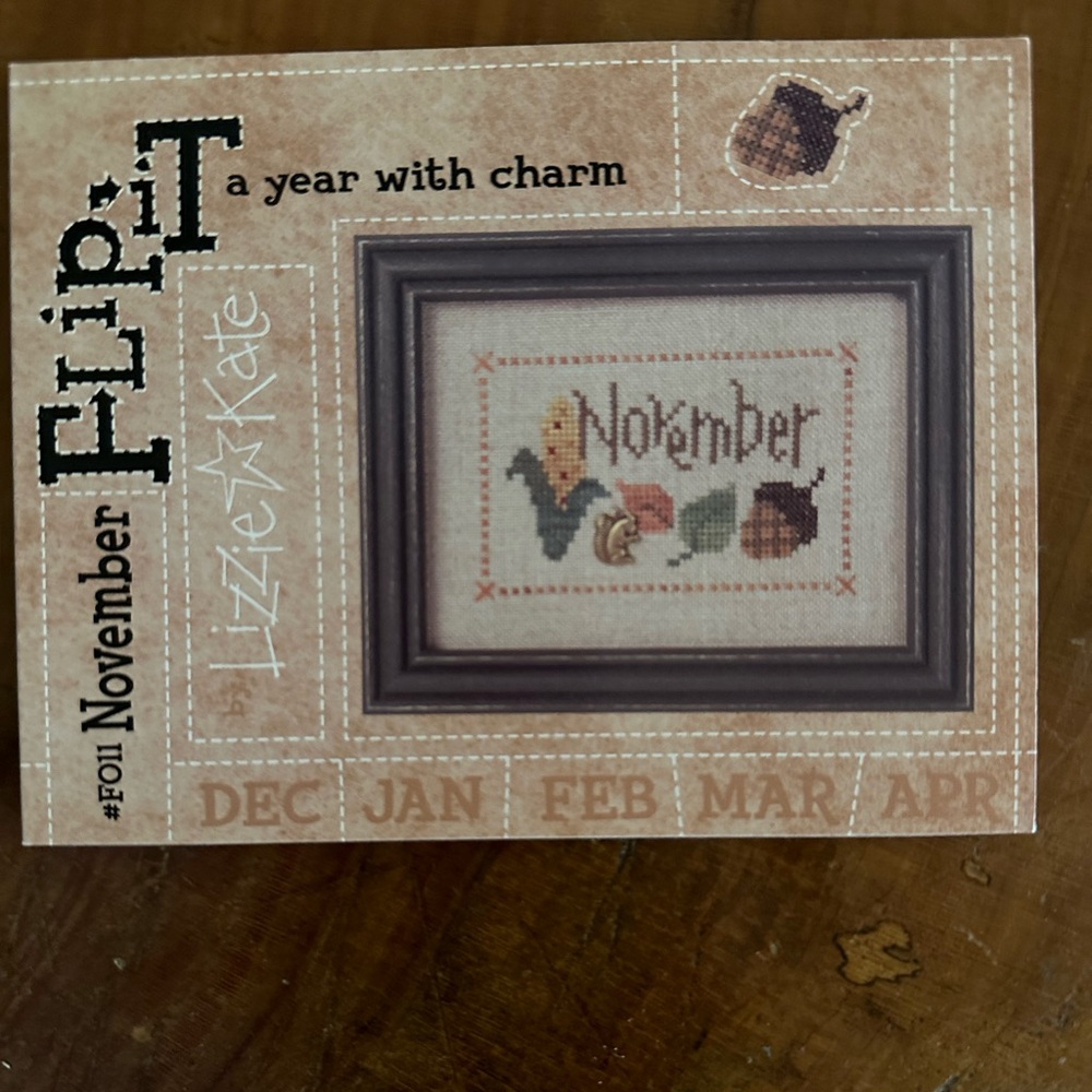 November Lizzie Kate Flip It Month Cross-Stitch Pattern